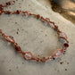 Illyra Bracelet - Copper Herringbone Wrapped Rose Quartz and Crystal