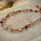 Illyra Bracelet - Copper Herringbone Wrapped Rose Quartz and Crystal