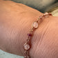 Illyra Bracelet - Copper Herringbone Wrapped Rose Quartz and Crystal