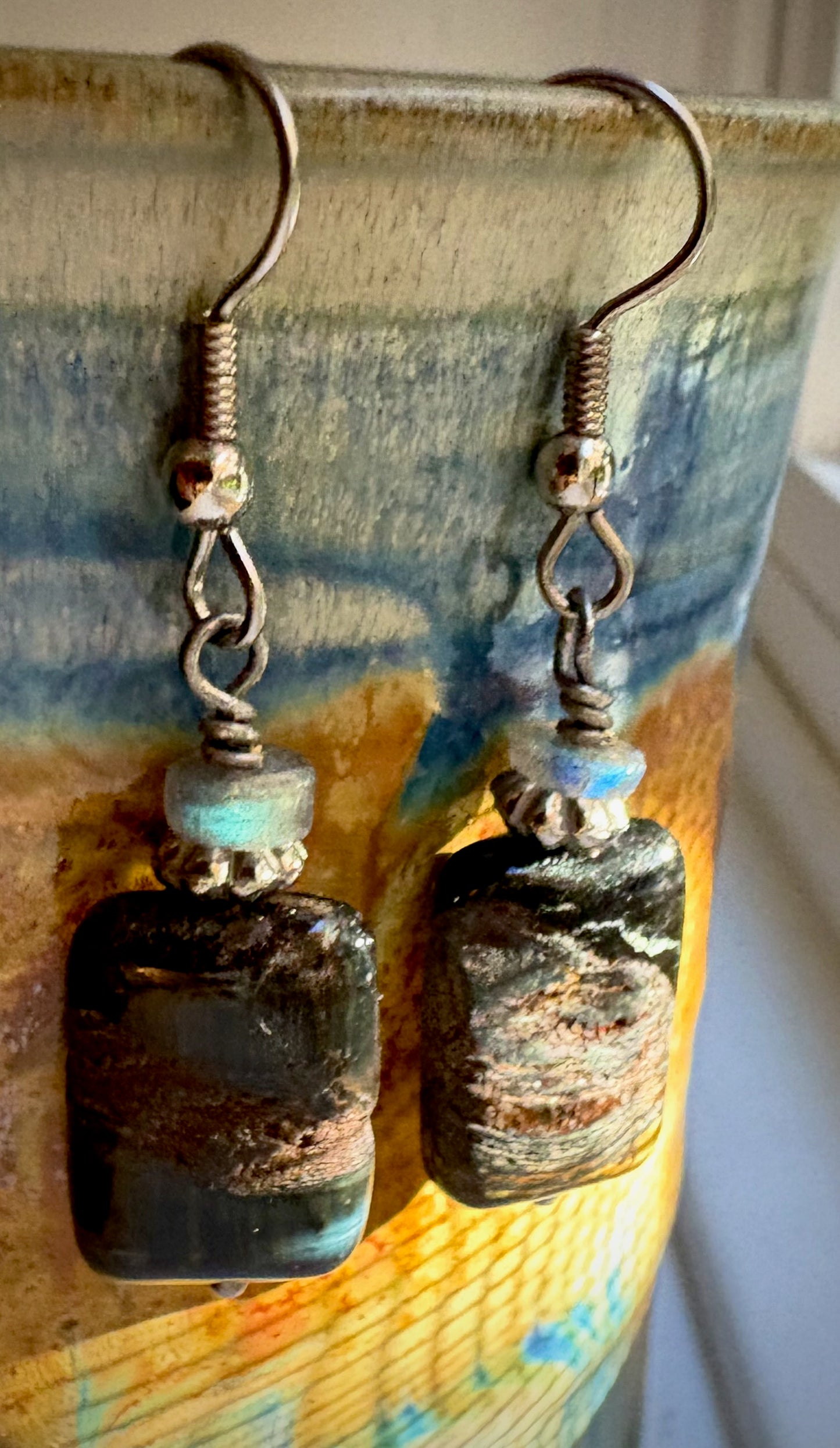 Catalina Earrings - Falcon's Eye and Labradorite