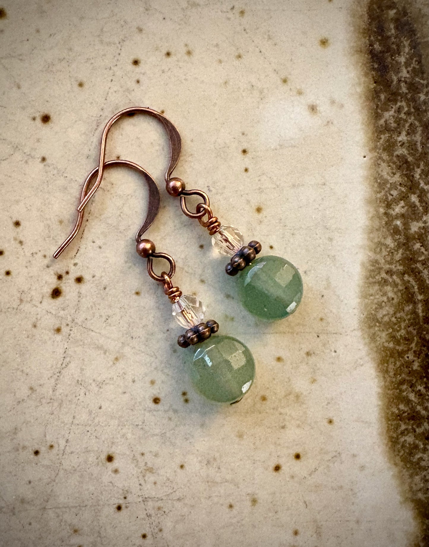 Ainara Earrings - Green Aventurine and Quartz