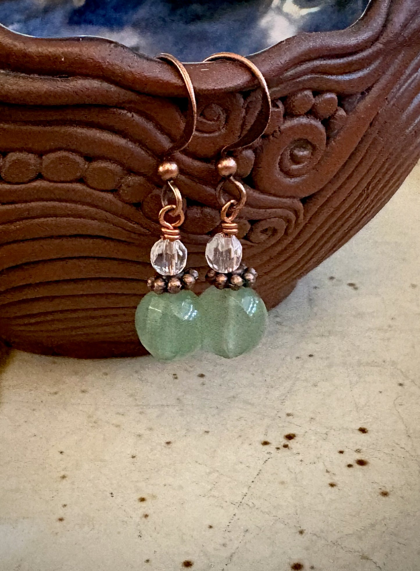 Ainara Earrings - Green Aventurine and Quartz