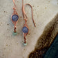 Renata Earrings - Copper Herringbone Wrapped Blue Aventurine and Amazonite