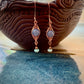 Renata Earrings - Copper Herringbone Wrapped Blue Aventurine and Amazonite