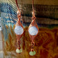 Renata Earrings - Copper Herringbone Wrapped Blue Aventurine and Amazonite