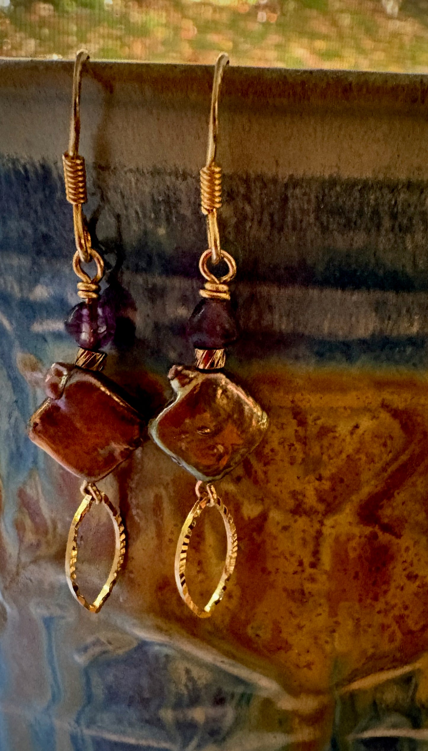 Amora Earrings - Pearl and Fluorite