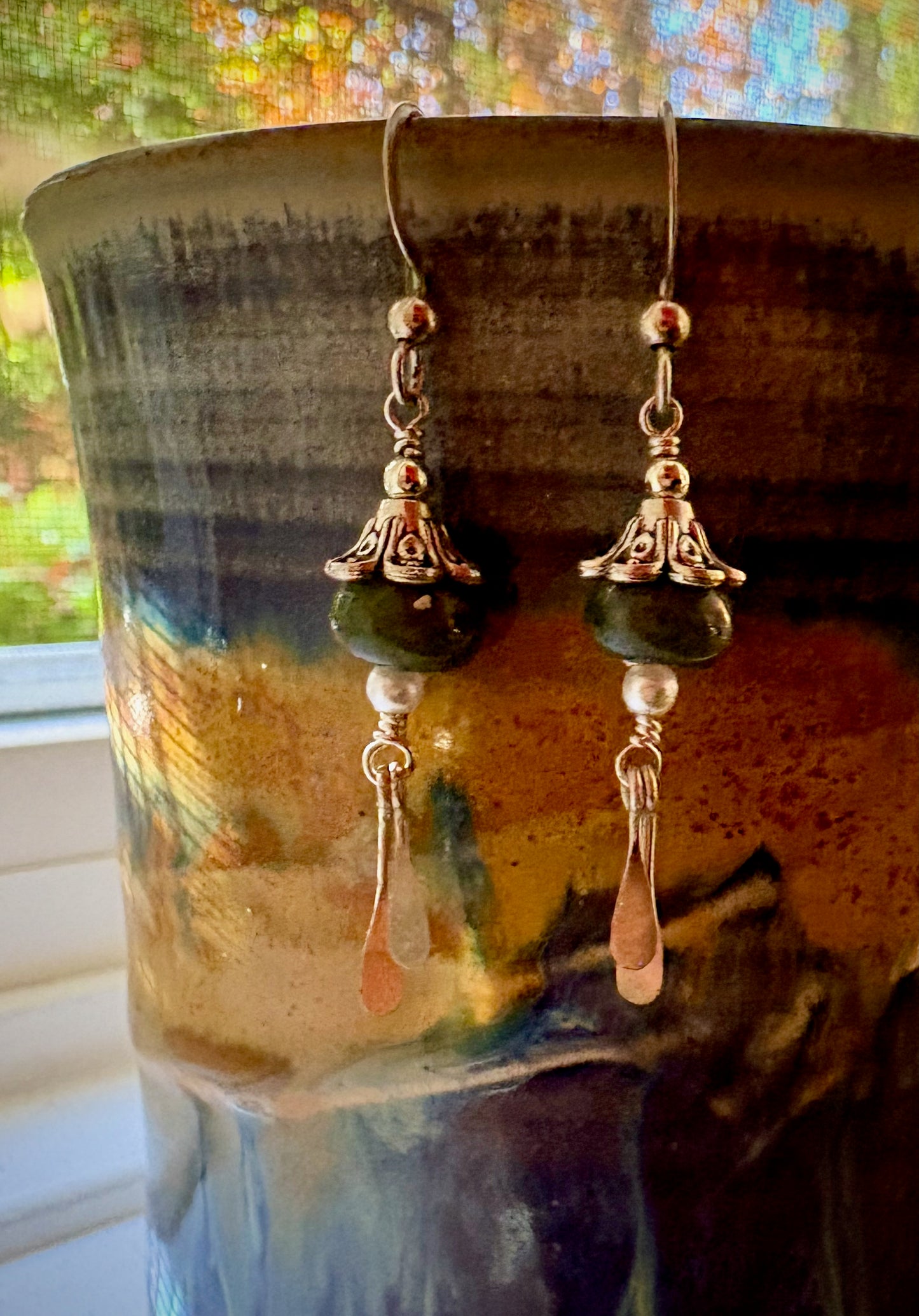Catalina Earrings - Moss Agate