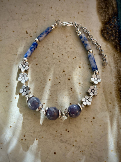 Antiope Bracelet - Iolite and Sodalite