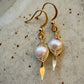 Graciela Earrings - Pearl with Herringbone Wrap