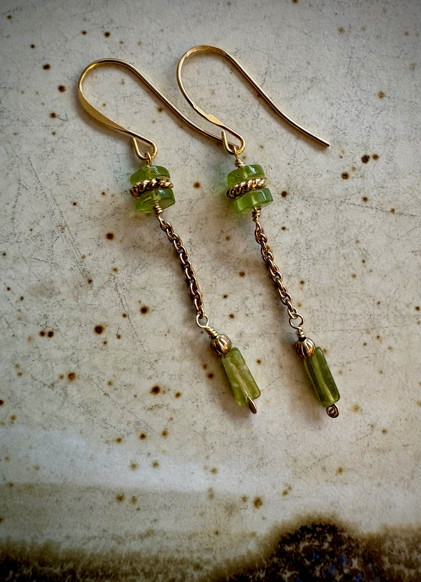 Delfina Earrings - Green Garnet