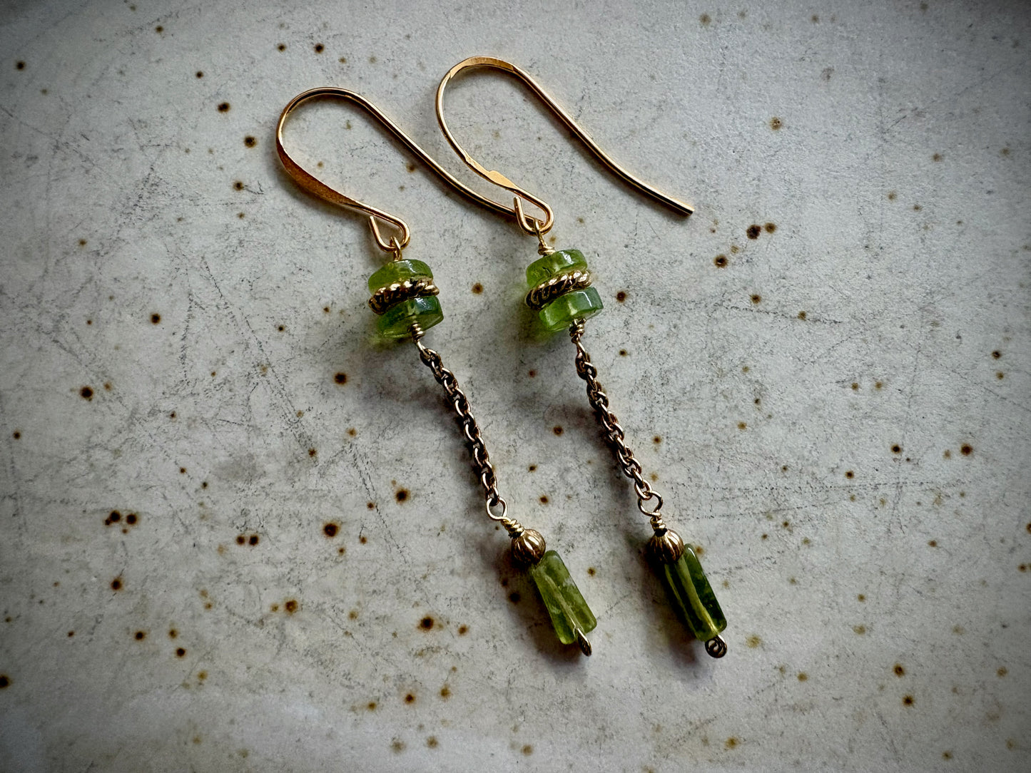 Delfina Earrings - Green Garnet