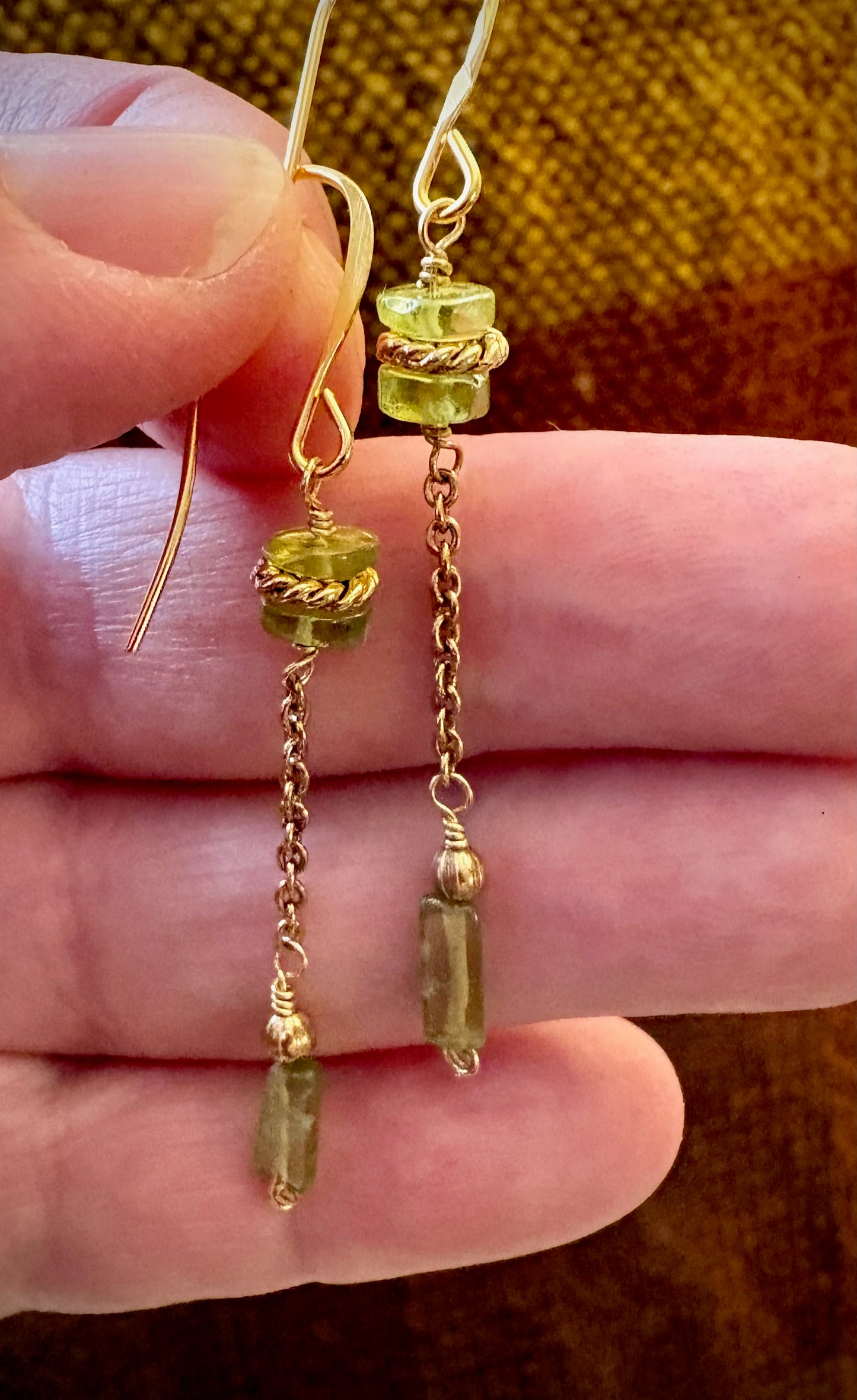 Delfina Earrings - Green Garnet