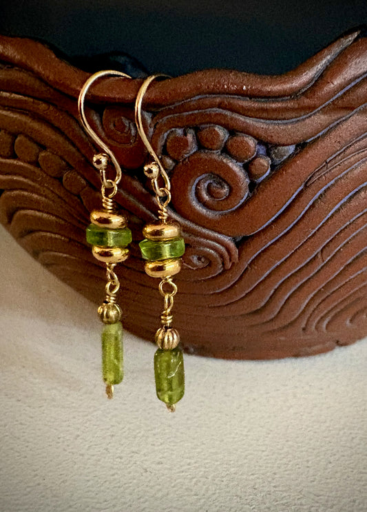Natalia Earrings - Green Garnet