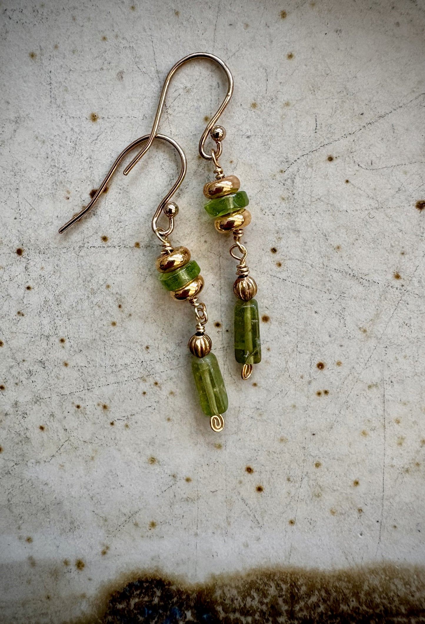 Natalia Earrings - Green Garnet