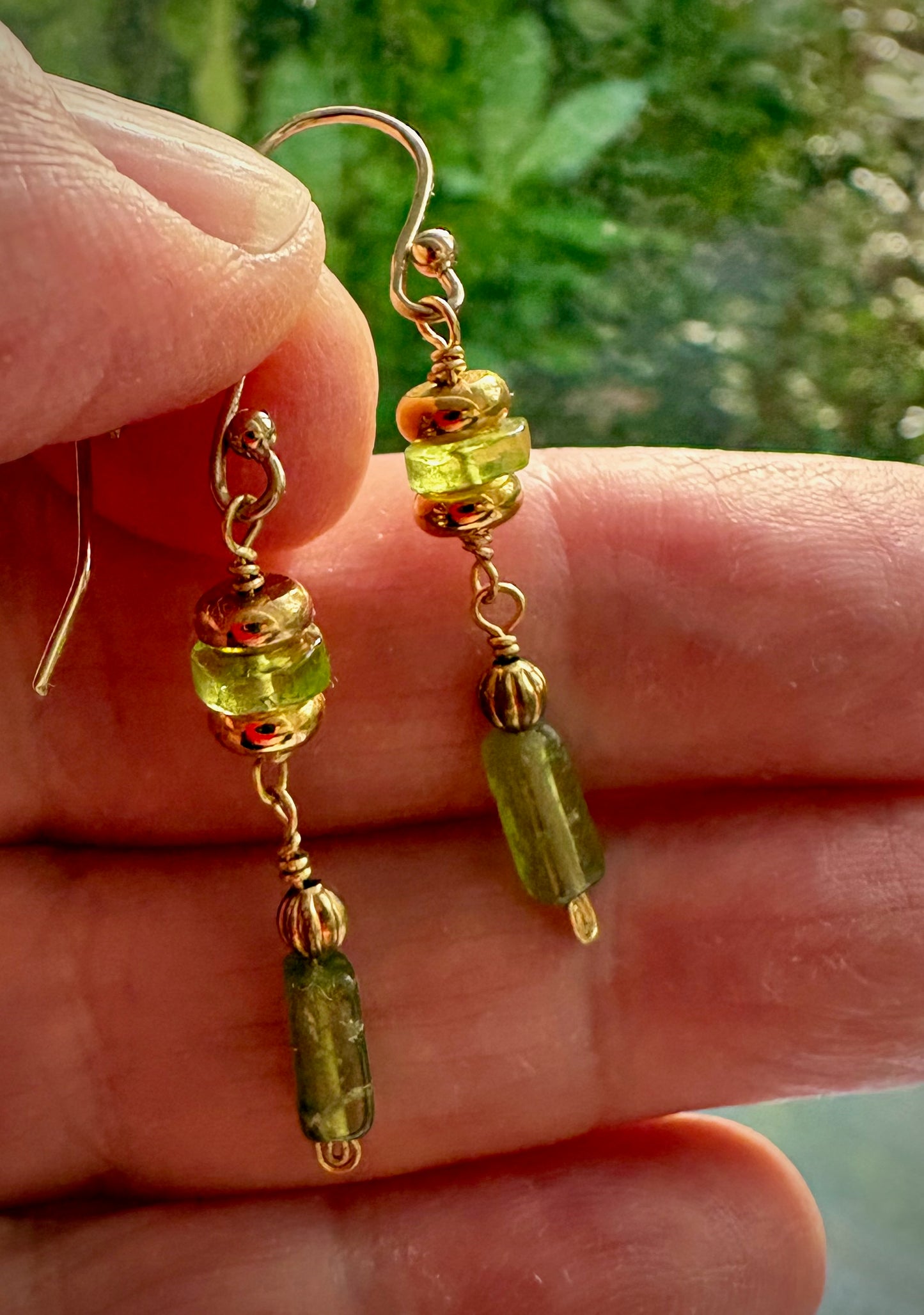 Natalia Earrings - Green Garnet