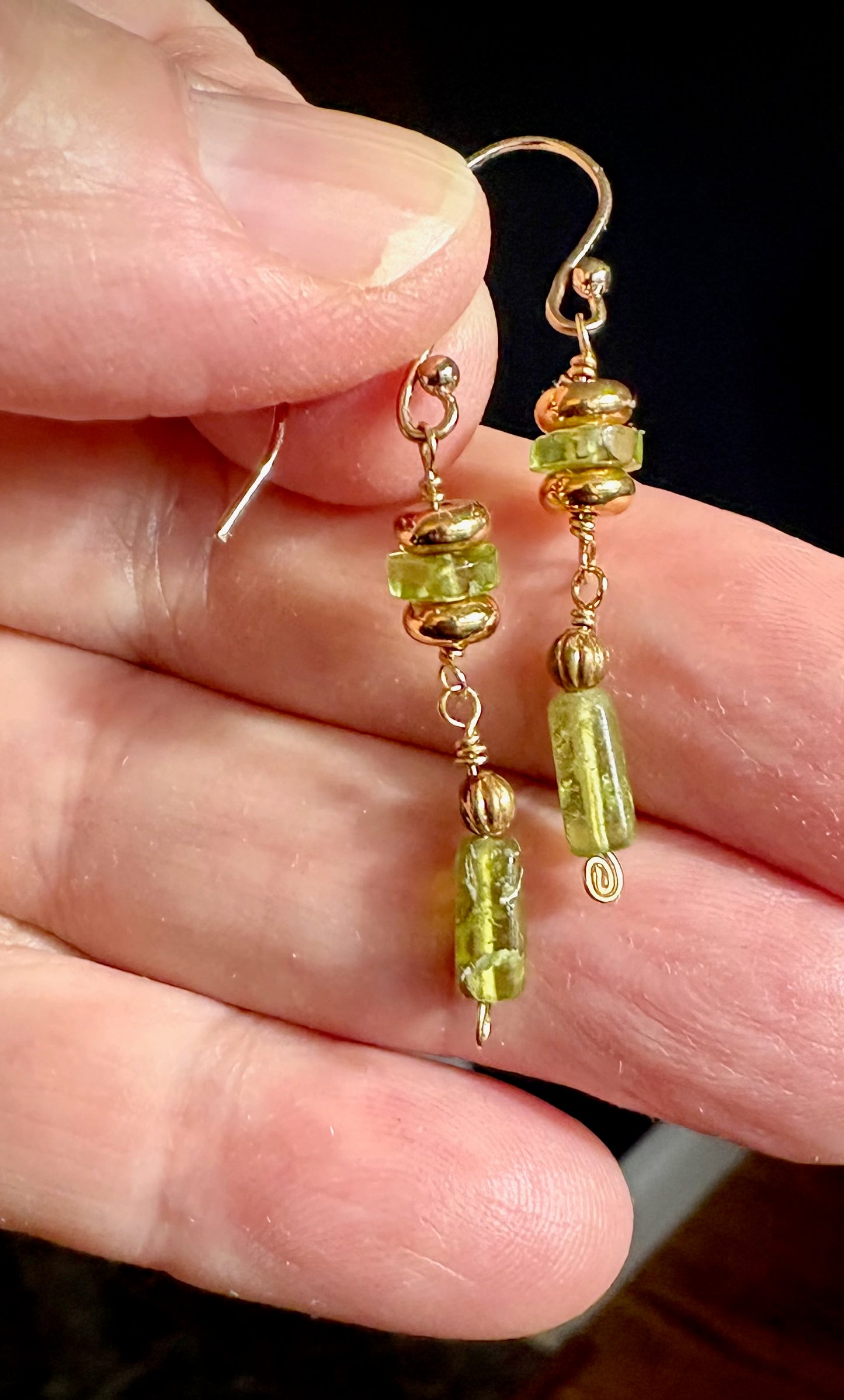 Natalia Earrings - Green Garnet