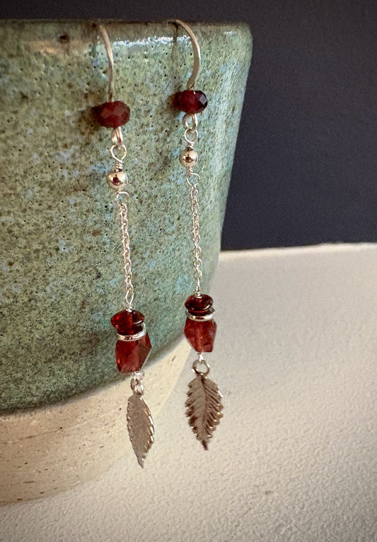 Paula Earrings - Garnet