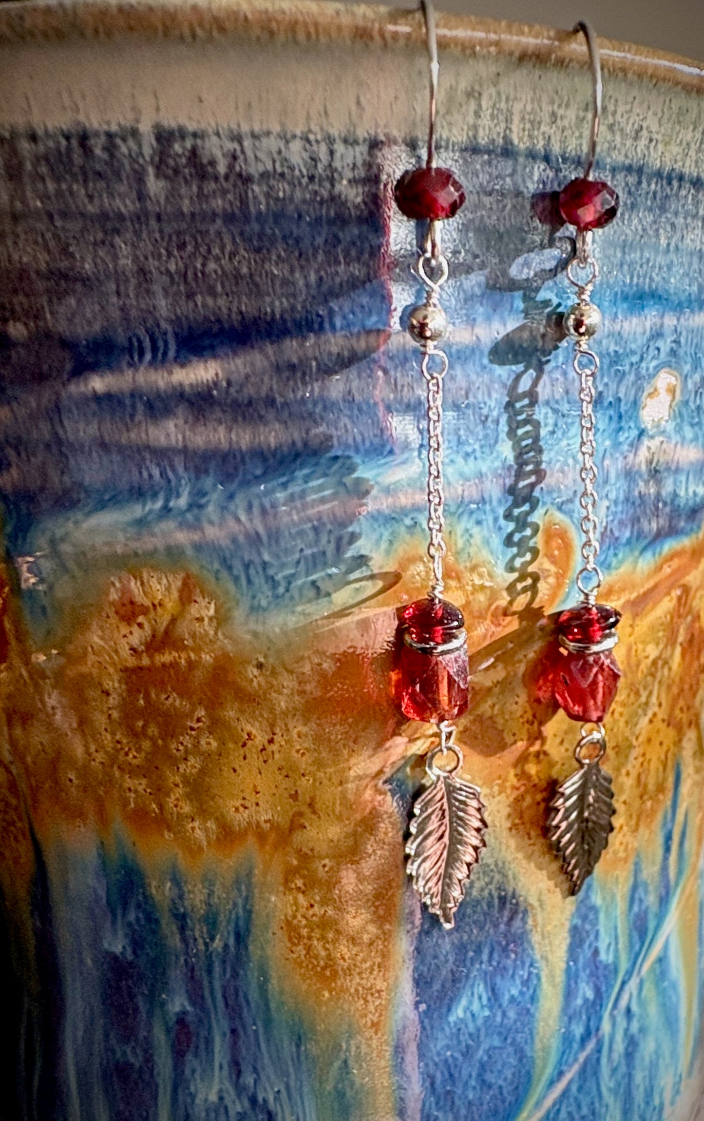 Paula Earrings - Garnet