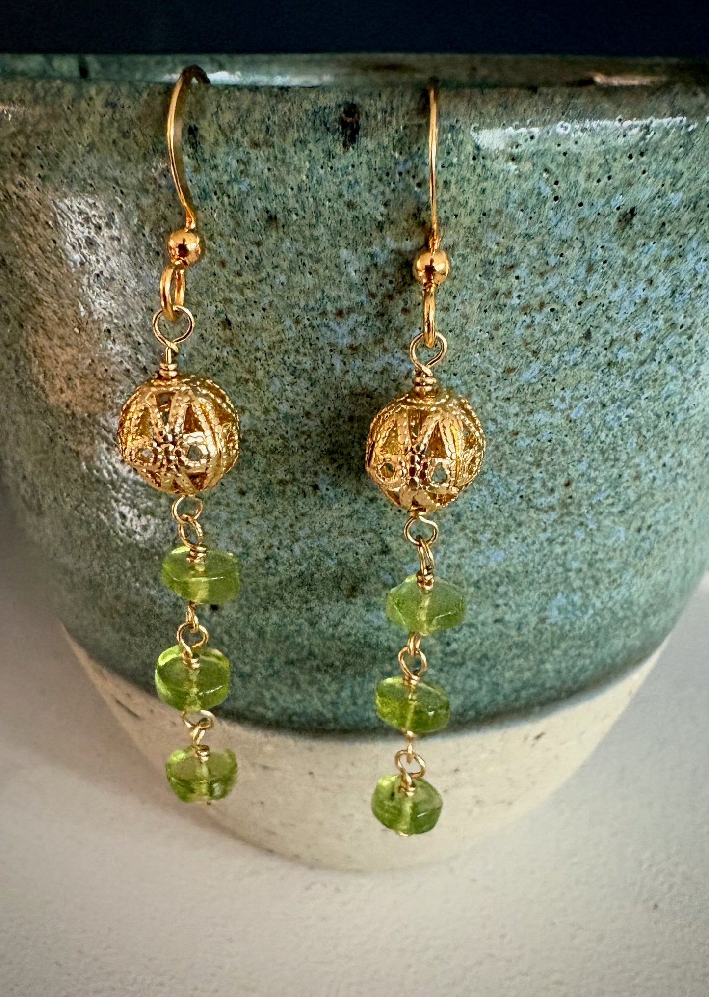 Valeria Earrings -Green Garnet