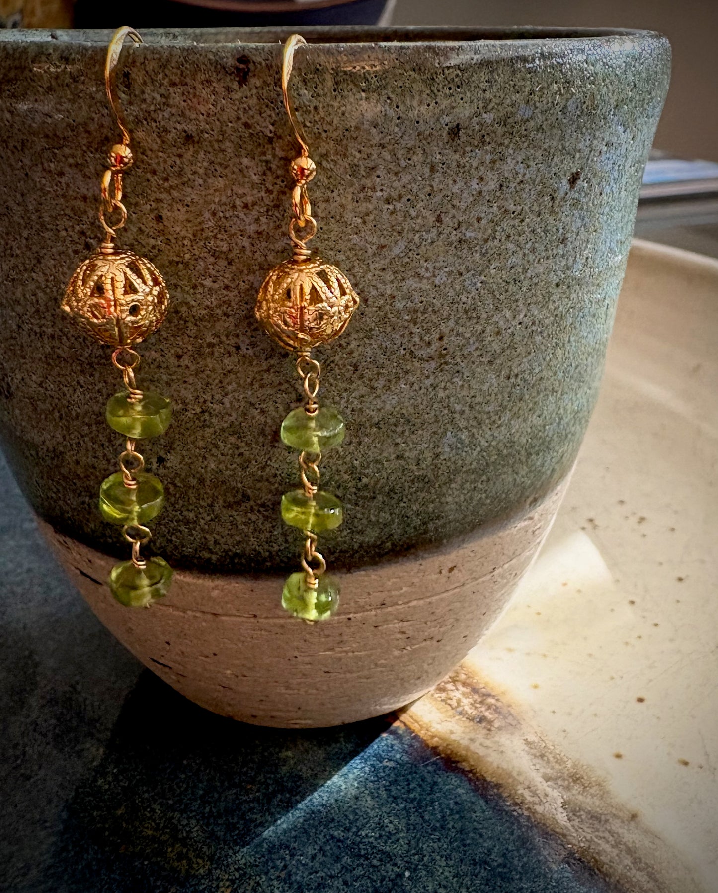 Valeria Earrings -Green Garnet