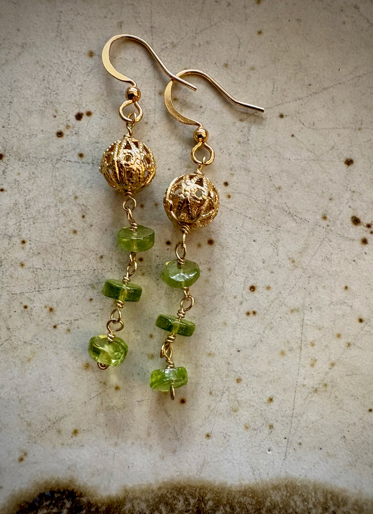 Valeria Earrings -Green Garnet