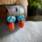 Carnelian and Lampwork Glass Mushroom Earrings