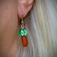 Carnelian and Lampwork Glass Mushroom Earrings