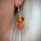 Carnelian and Lampwork Glass Mushroom Earrings