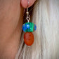 Carnelian and Lampwork Glass Mushroom Earrings