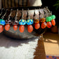 Carnelian and Lampwork Glass Mushroom Earrings