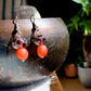 Carnelian and Lampwork Glass Mushroom Earrings