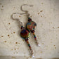 Rainbow Freshwater Pearl and Garnet Earrings