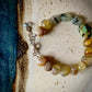 African Green Turquoise, Agate, and Tourmalinated Green Prehnite Bracelet