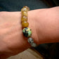 African Green Turquoise, Agate, and Tourmalinated Green Prehnite Bracelet