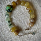 African Green Turquoise, Agate, and Tourmalinated Green Prehnite Bracelet