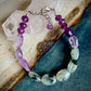 Amethyst and Tourmalinated Green Prehnite Bracelet