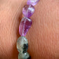 Amethyst and Tourmalinated Green Prehnite Bracelet