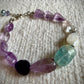 Amethyst, Aquamarine, and Mother of Pearl Bracelet