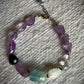 Amethyst, Aquamarine, and Mother of Pearl Bracelet