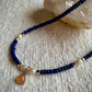 Lapis Lazuli, Peach Moonstone, and Freshwater Pearl Choker Necklace