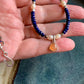 Lapis Lazuli, Peach Moonstone, and Freshwater Pearl Choker Necklace