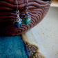 Fluorite and Antique Silver Earrings