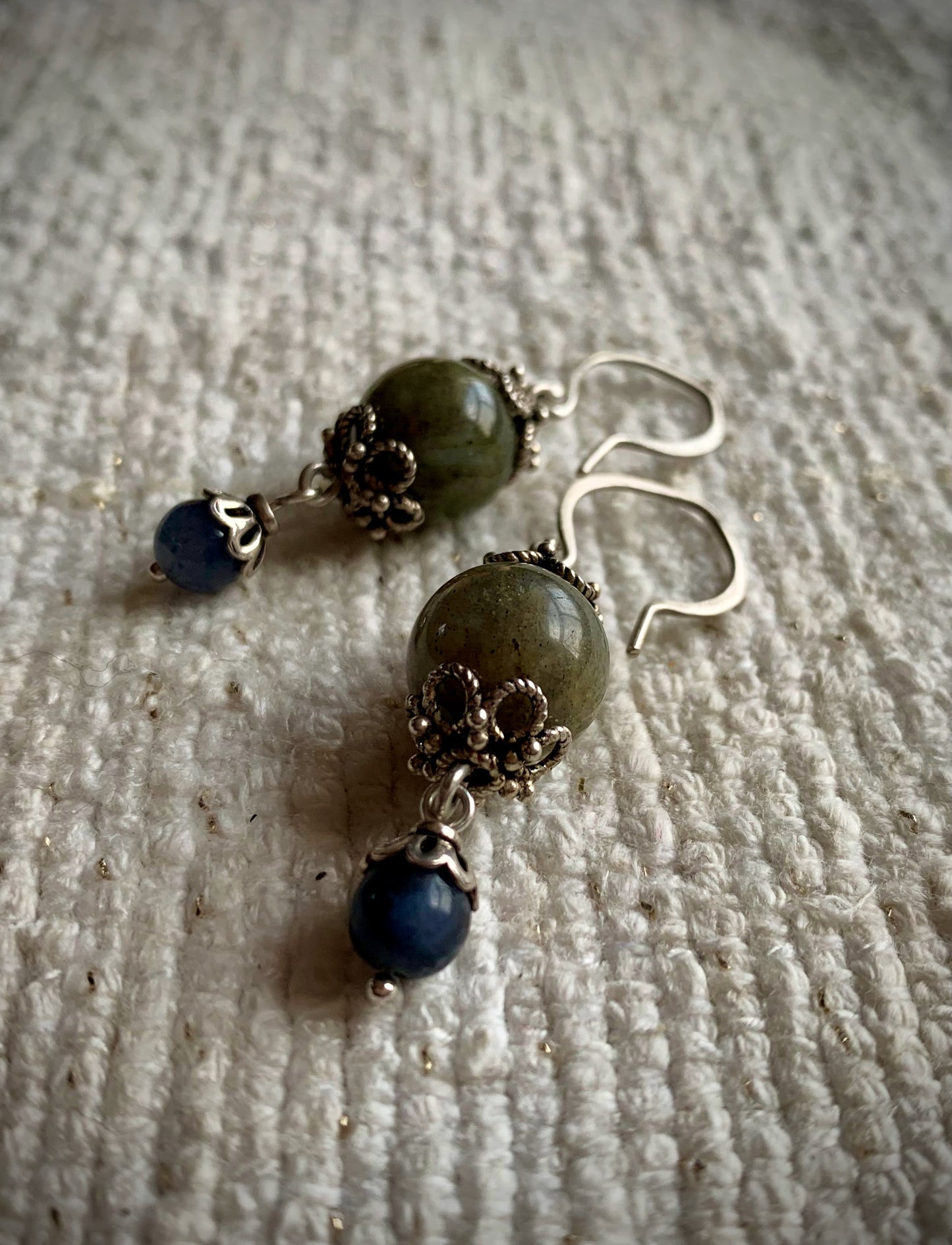 Labradorite and Blue Aventurine Earrings