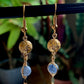 Blue Aventurine Gold Wire-Wrapped Earrings