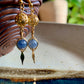 Blue Aventurine Gold Wire-Wrapped Earrings