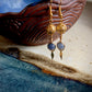 Blue Aventurine Gold Wire-Wrapped Earrings