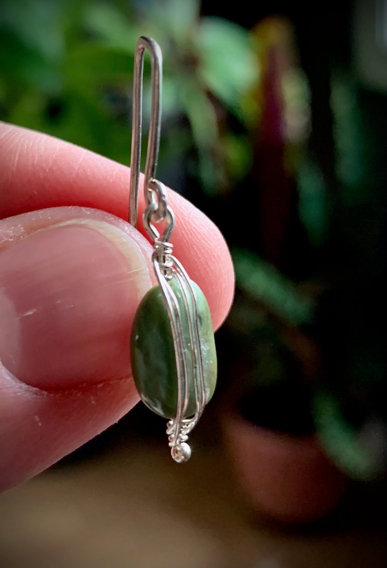 Green Aventurine Wire-wrapped Earrings