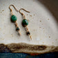 Jade and Fluorite Gold Wire-wrapped Earrings