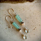 Cielo Earrings - Blue Chalcedony, Pearl, and Aquamarine