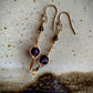 Reina Earrings - Amethyst and Crystal Herringbone Wrapped